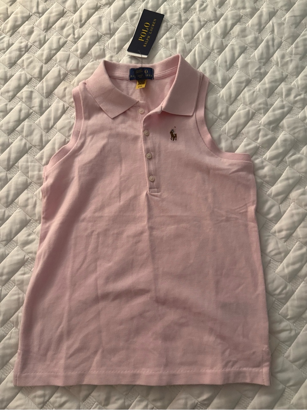 Ralph Lauren Light Pink Sleeveless Polo Top for Kids size 8-10